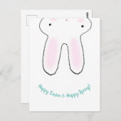 Carte Postale Joyeux Pâques Joyeux Printemps Bunny Pâques mignon (Devant / Derrière)