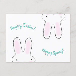 Carte Postale Joyeux Pâques Joyeux Printemps mignon lapin drôle