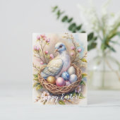 Carte Postale Joyeux Pâques. La colombe de Pâques. (Debout devant)