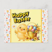 Carte Postale Joyeux Pâques Poussin (Devant)