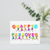 Carte Postale Joyeux Passover mignon Cartoon Diverse Kids Texte (Debout devant)