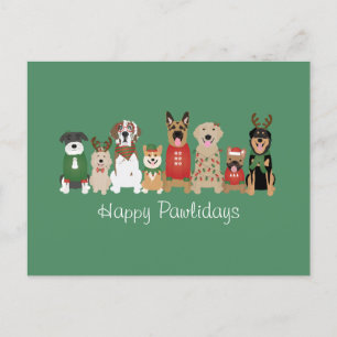 Carte Postale Joyeux Pawlidays Chiens Red Green