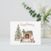 Carte Postale Joyeux Pawlidays Conception Chien - Sheltie (Debout devant)