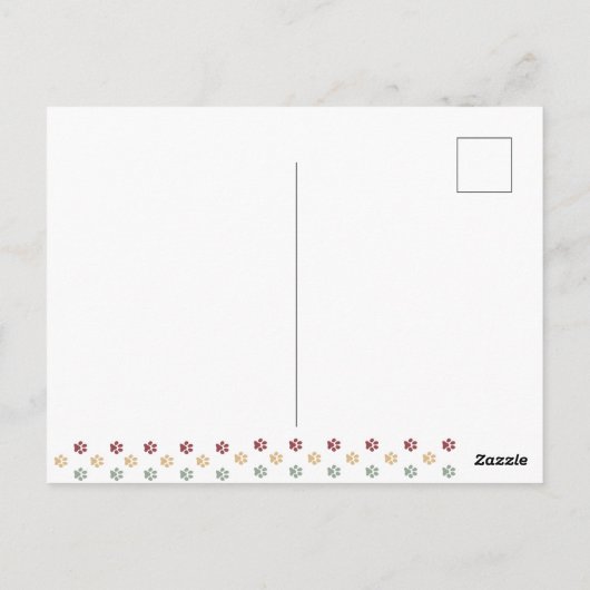 Carte Postale Joyeux Pawlidays Conception Chien - Sheltie (Dos)