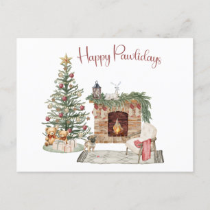 Carte Postale Joyeux Pawlidays Design Chien - Pug