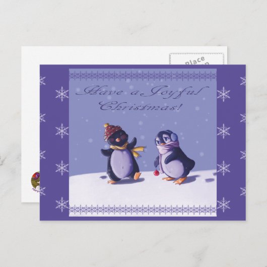 Carte postale Joyeux Penguins (Devant / Derrière)