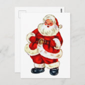 Carte Postale Joyeux Père Noël, vacances vintages (Devant / Derrière)