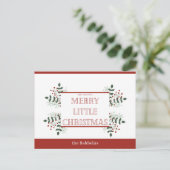 Carte Postale joyeux petit Noël rouge et vert (Debout devant)