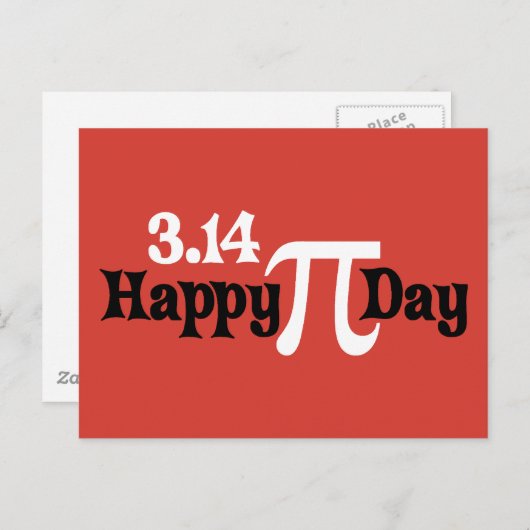 Carte Postale Joyeux Pi Day 3.14 - 14 mars (Devant / Derrière)