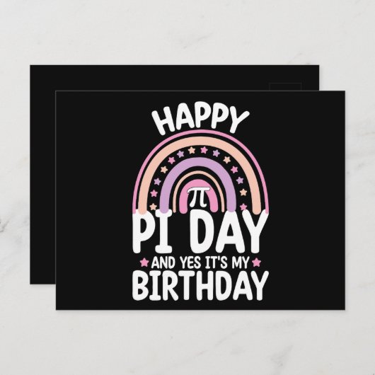 Carte Postale Joyeux Pi Day Et oui c'est mon Anniversaire Math R (Devant / Derrière)
