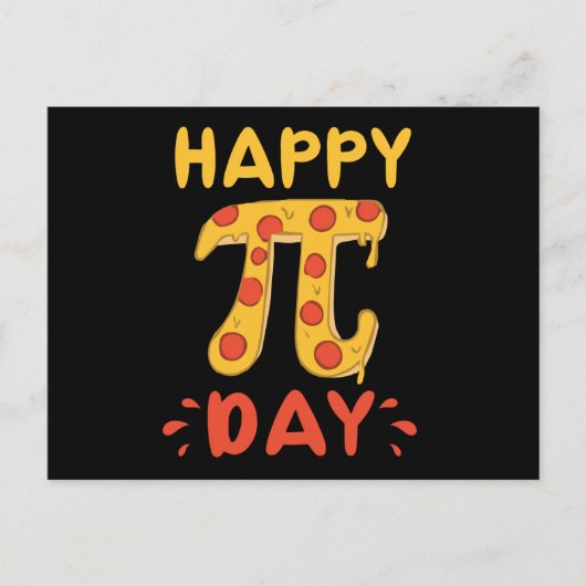 Carte Postale Joyeux Pi Day, Pie Day Pizza-Mathématiques Pi Symb (Devant)