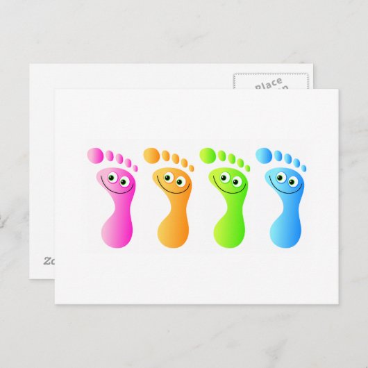 Carte Postale Joyeux pied (Devant / Derrière)