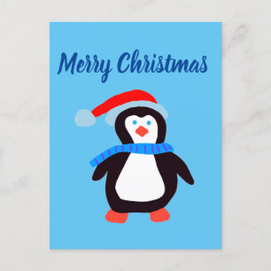 Carte Postale Joyeux pingouin de Noël