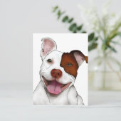 Carte Postale Joyeux Pitbull souriant (Debout devant)
