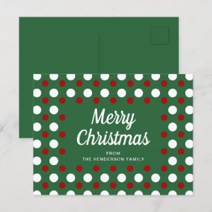 Carte Postale Joyeux Pois de Noël Vert