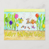 Carte Postale Joyeux Poissons d'anniversaire (Devant)