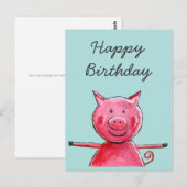 Carte Postale Joyeux porc (Devant / Derrière)