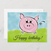 Carte Postale Joyeux porc d'anniversaire (Devant / Derrière)