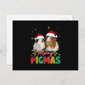 Carte Postale Joyeux porc de Guinée Pigmas avec Noël Noël Noël N (Devant / Derrière)