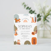 Carte Postale Joyeux premier anniversaire au renard illustré mig (Debout devant)