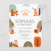 Carte Postale Joyeux premier anniversaire au renard illustré mig (Devant)