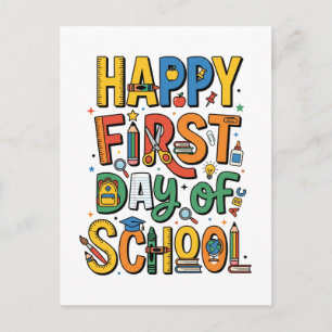 Carte Postale Joyeux Premier Jour D'École Retour À L'École
