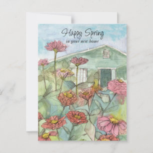 Carte Postale Joyeux Printemps Dans Votre Nouvelle Maison Immobi