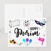 Carte Postale Joyeux Purim (Devant / Derrière)