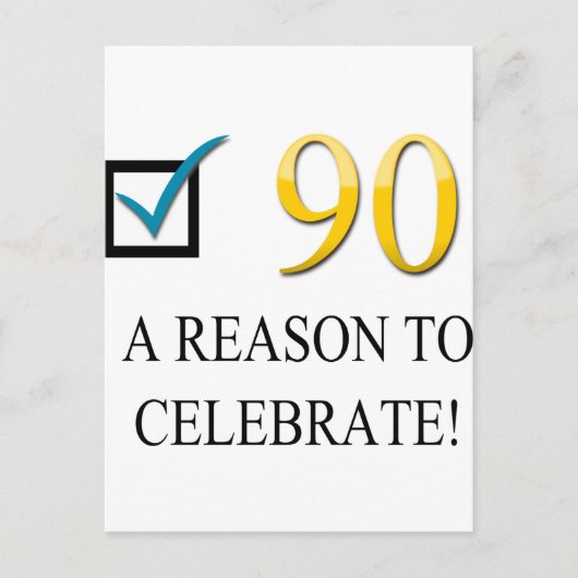 Carte Postale Joyeux quatre-vingt-dixième anniversaire (Devant)
