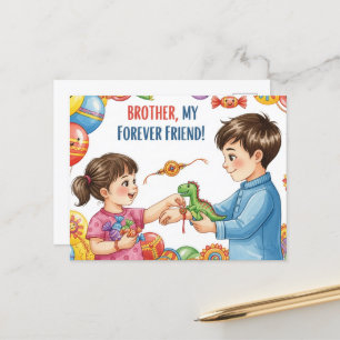 Carte Postale Joyeux Rakhi, Raksha Bandhan