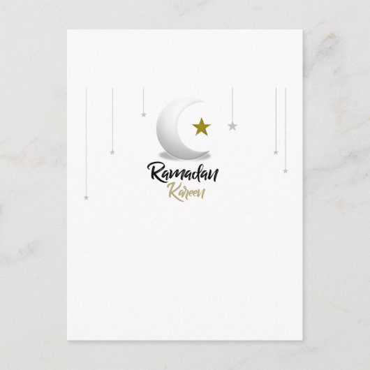 Carte Postale Joyeux Ramadan Kareem Élégant cadeau du croissant  (Devant)