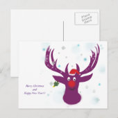 Carte postale Joyeux rennes de Noël (Devant / Derrière)