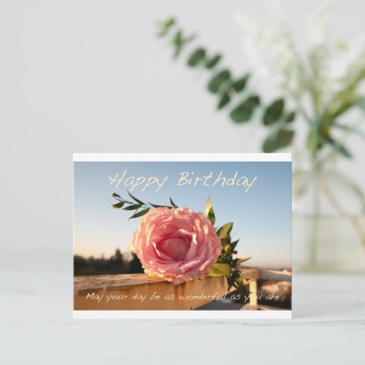 Carte Postale Joyeux Rose d'anniversaire (Debout devant)