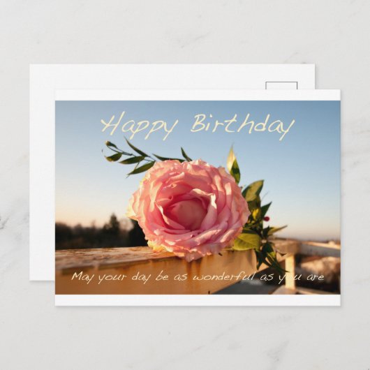 Carte Postale Joyeux Rose d'anniversaire (Devant / Derrière)
