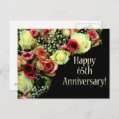 Carte Postale Joyeux roses du 65e anniversaire (Devant / Derrière)
