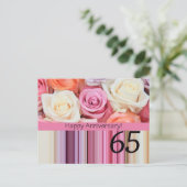 Carte Postale Joyeux roses du 65e anniversaire (Debout devant)