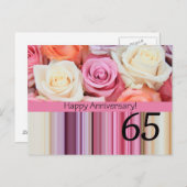 Carte Postale Joyeux roses du 65e anniversaire (Devant / Derrière)