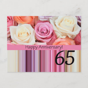 Carte Postale Joyeux roses du 65e anniversaire