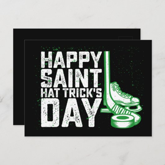 Carte Postale Joyeux Saint Casquette Trick's Day St patrick de h (Devant / Derrière)