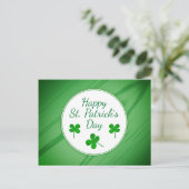 Carte Postale Joyeux Saint Patrick`s Day Shamrock vert irlandais (Debout devant)