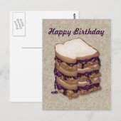 Carte Postale Joyeux sandwiches au beurre d'arachide et à la gel (Devant / Derrière)