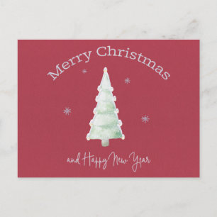 Carte Postale Joyeux sapin couvert de neige de Noël