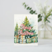 Carte Postale Joyeux sapin de Noël | Joyeuses fêtes (Debout devant)