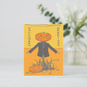 Carte Postale Joyeux Scarecrow Jack O' Lantern (Debout devant)