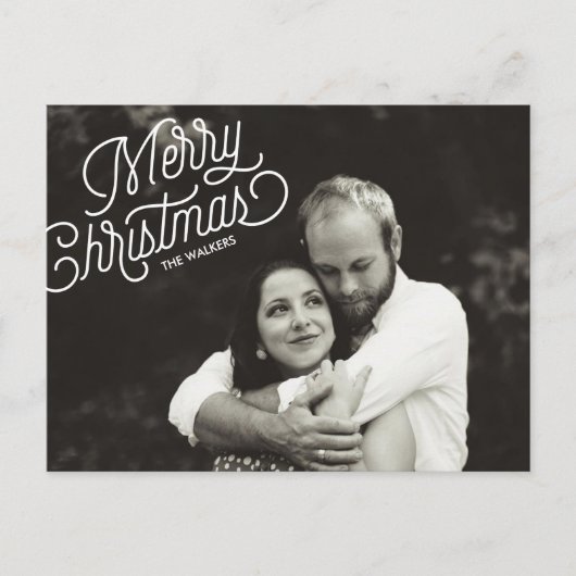 Carte postale Joyeux Script de Noël (Devant)