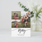 Carte Postale Joyeux Script Famille Moderne Photo Vacances (Debout devant)