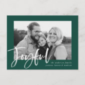 Carte Postale Joyeux Script moderne Green Holiday Photo (Devant)
