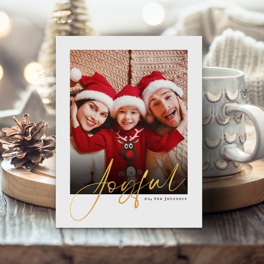 Carte postale Joyeux Script Photo Holiday