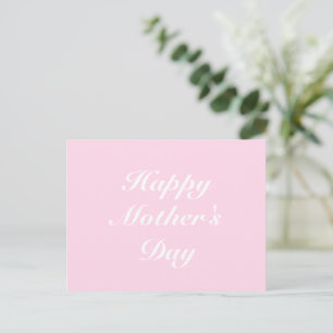 Carte Postale Joyeux script rose clair de la fête des mères élég