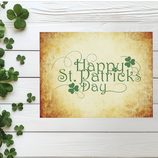 Carte Postale Joyeux Shamrock du trèfle de la Saint Patrick